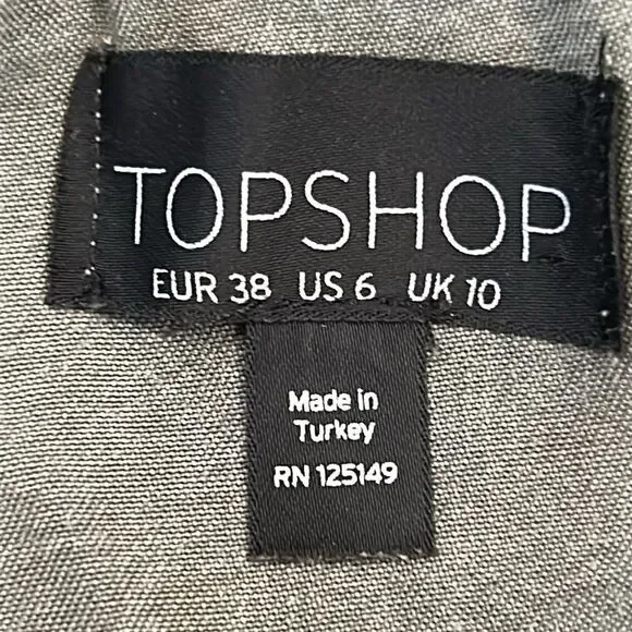 Topshop Dark Green Ruffle Mini Dress size 6 - Picture 3 of 6